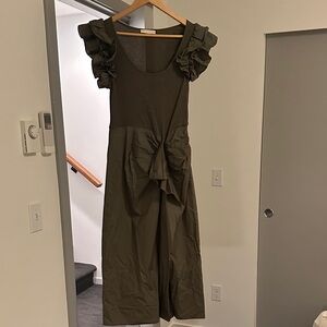 Ulla Johnson Dark Olive Green Midi Dress